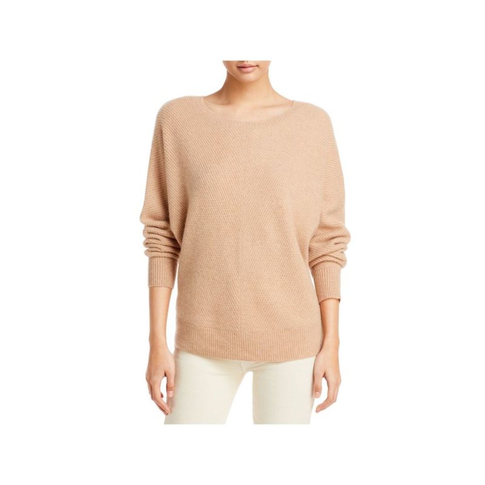Designer Brand Womens Beige Novelty Stitch Long Sleeve Scoop Neck Sweater M